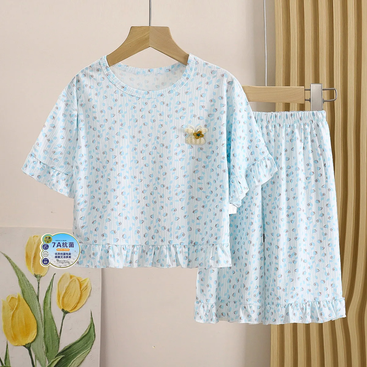 Childrens Pajamas Suit Summer Modal Baby Thin Section Air-condition Clothing Leisure Breathable Home Wear Suit 250617