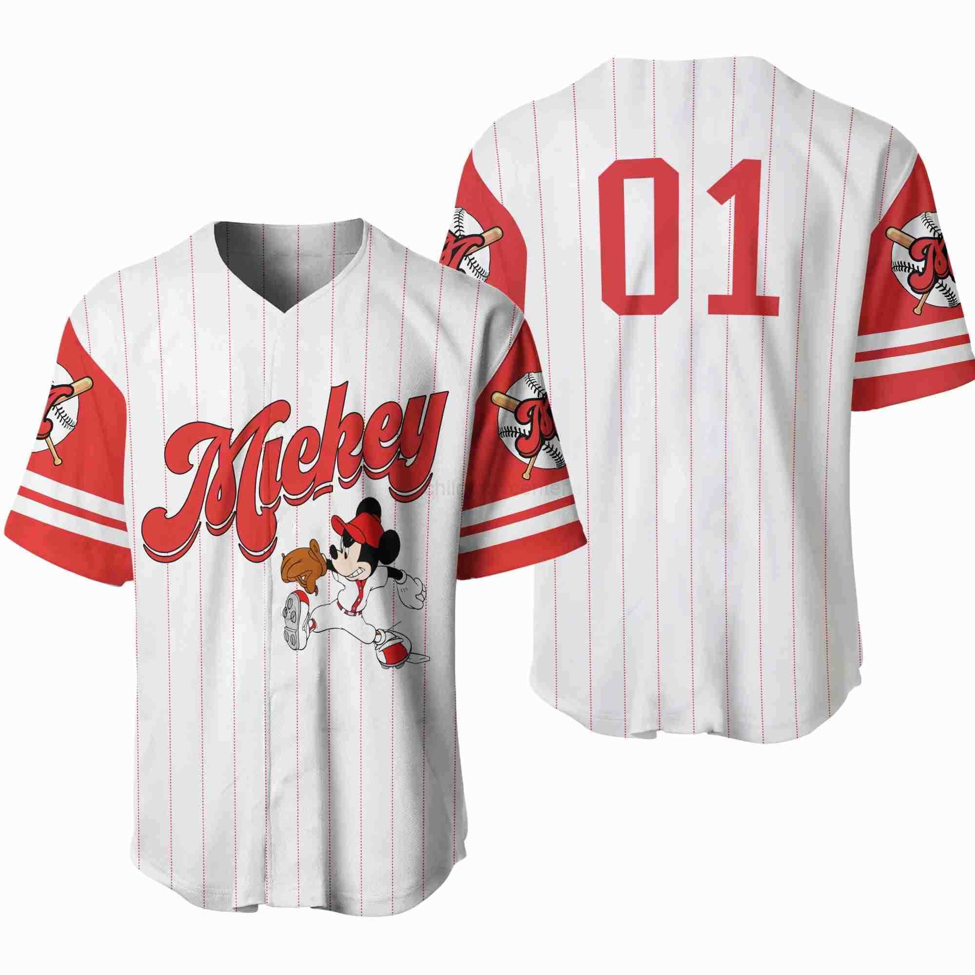 Disney Summer Kids Baseball Jersey Cartoon Mickey Mouse Tops Tees Children Fashion Clothing Boys Girls Casual Baseball Uniform W250617