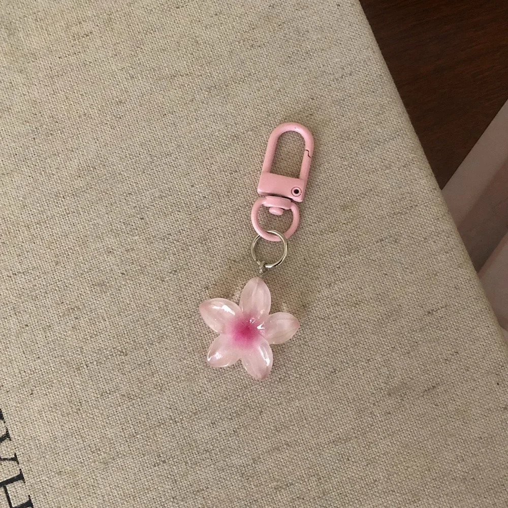 Sweet Colorful Jelly Flower Key Chain Color DIY Flower Cute Keychains Pendant Student Girls Resin Bag Pendant Keyring Jewelry 250616