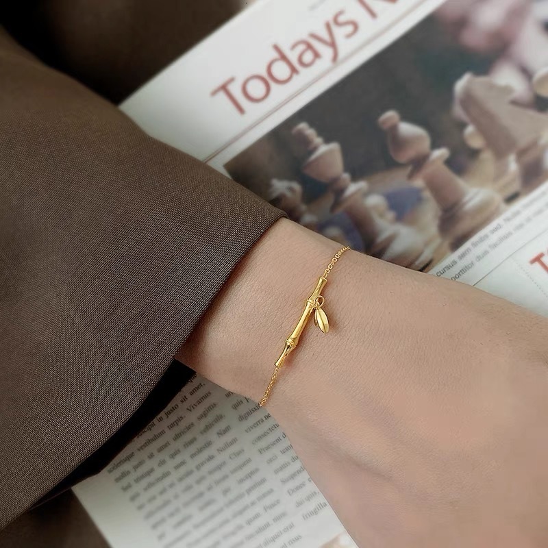 Fashion Chinese Style Trend Classic Bamboo Necklace Bracelet Simple Personality Titanium Steel Non-Fading Jewelry