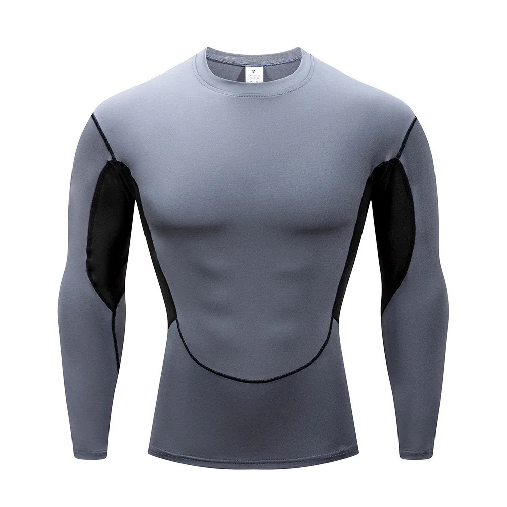 Mens Running T Shirt Quick Dry Shirt Yoga Training Compression Sports Tops Long Sleeve Solid Running Sweatshirt T-Shirts 250616