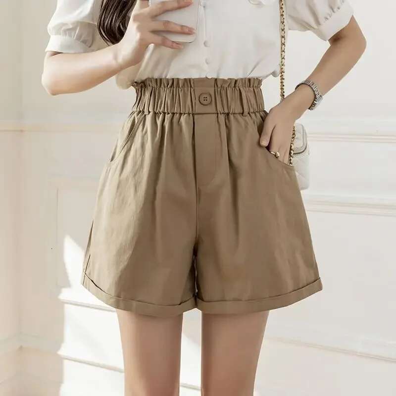 High Waist Female Short Pants Pocket Outfits Luxury Hot Jorts Designer XXL Womens Shorts Elegant Streetwear Stretchy To Wear XL