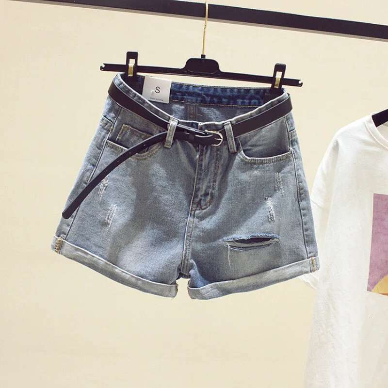 Womens Shorts Wide Work Short Pants for Women To Wear Denim Office Ripped Mini Jeans Aesthetic Classic Casual New In Streetwear