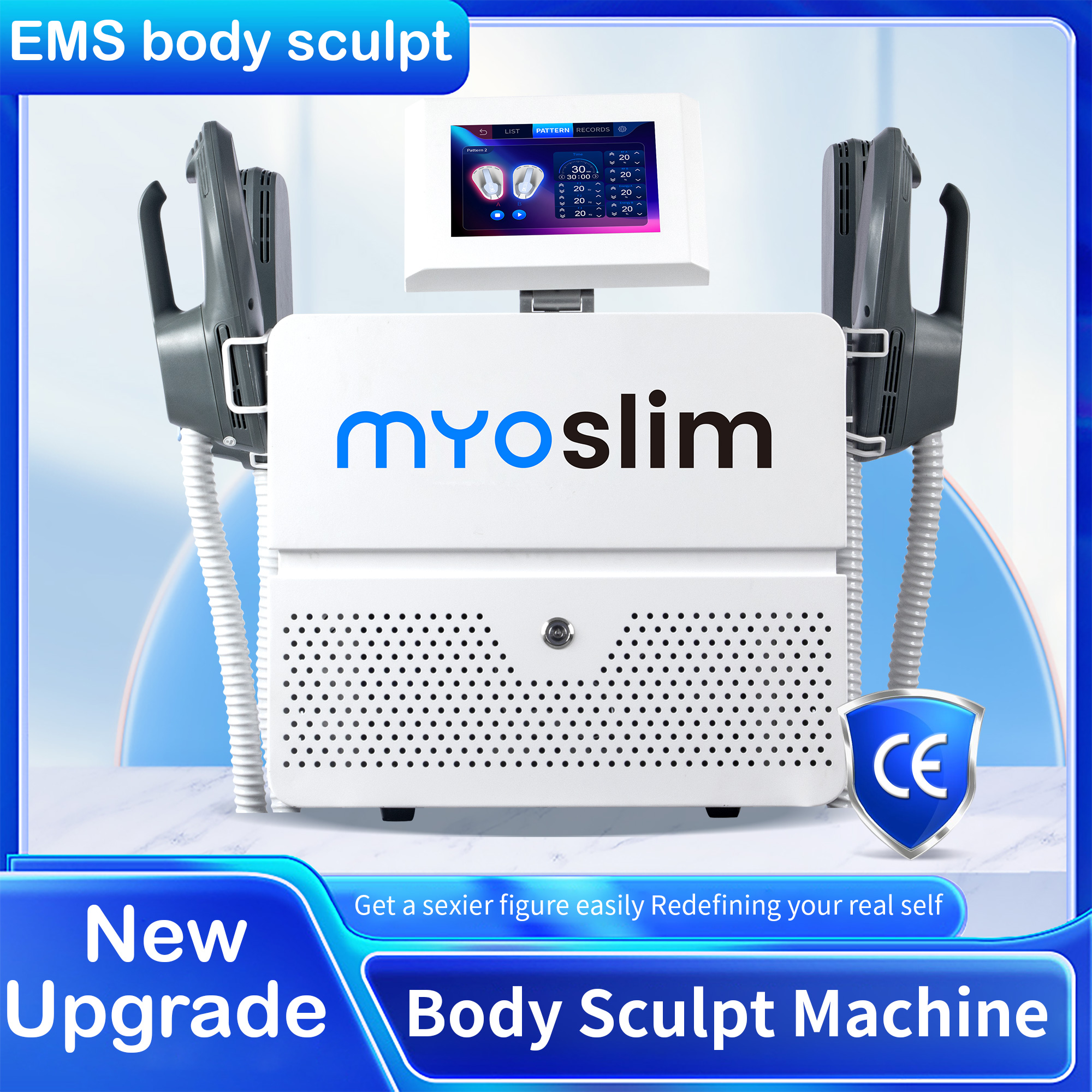 15 Tesla Myoslim 6500W 200HZ Body Sculpting Machine Shaping Radio Frequency RF Muscle Stimulator Device