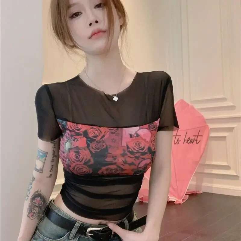 Graphic T Shirt for Women Short Sleeve Woman Tops Korean Fashion Yk2 Style Clearance Kpop Cheap Clothes Japanese Vintage Basic