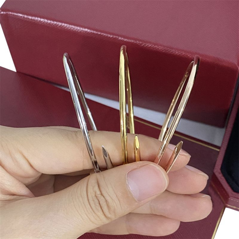 bracelet designer luxury jewelry thin nail bracelet Fashion unisex cuff gold bangle luxury Y2K bracelets jewelry Valentines Day gifts diamond bangle bracelet
