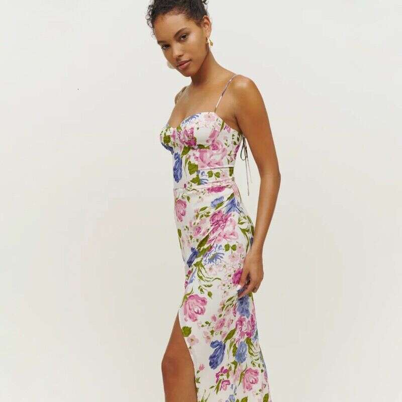 Womens Dresses Robe De Designer Maxi Dress for Women Designer Dresses Fulllace NR231 Rayon Ref Print Strap Long Dress 2025 Summer Fashion Womens Cloth