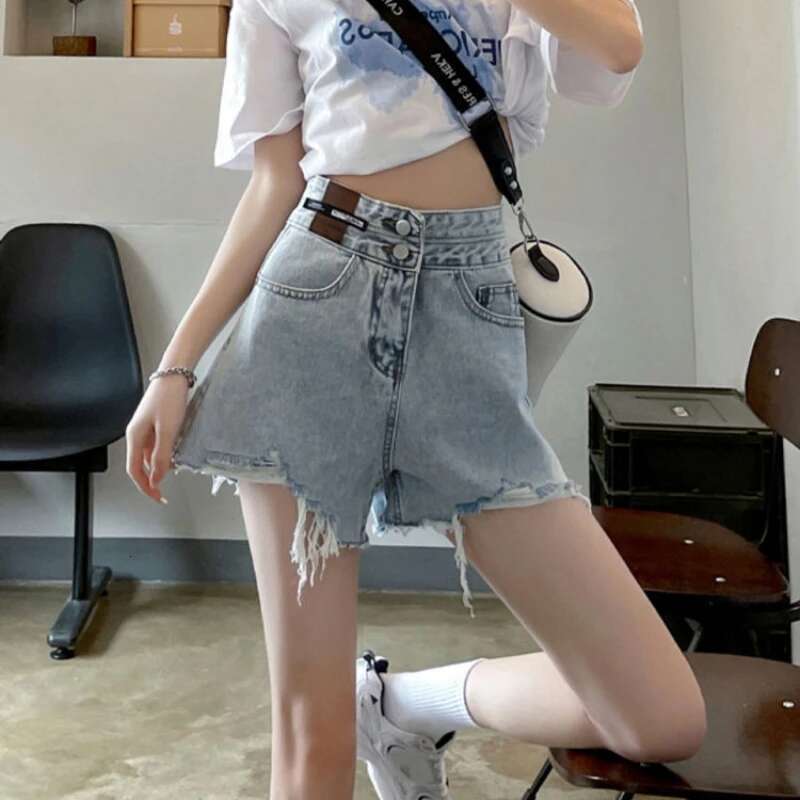 Loose Baggy Wide Womens Denim Shorts Ripped Female Short Jeans Pants Elasticty Hot Harajuku Fashion Offer Original Hot Casual