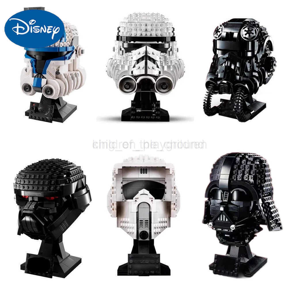 Disney Stormtrooper Building Blocks Darth Vader Captain Rex Head Space Wars Assembly 3D Model Mini Brick Toy For Christmas Gift W250505