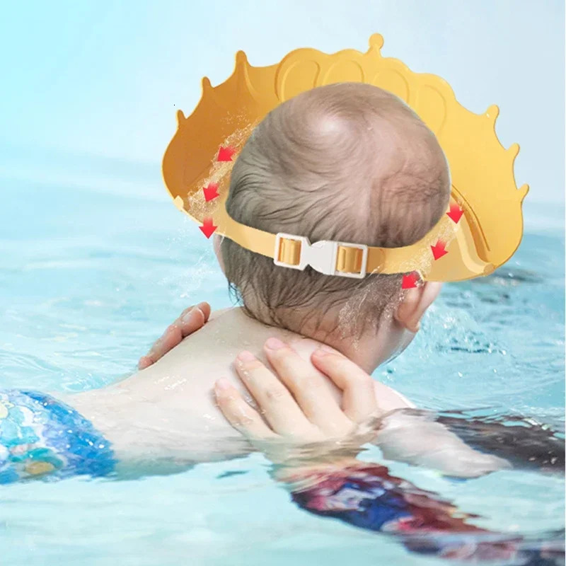 Silicone Shampoo Cap for borns and Kids Adjustable and Resizable Shower Hat with Ear Protection and Visor for Safe Bathing 250617