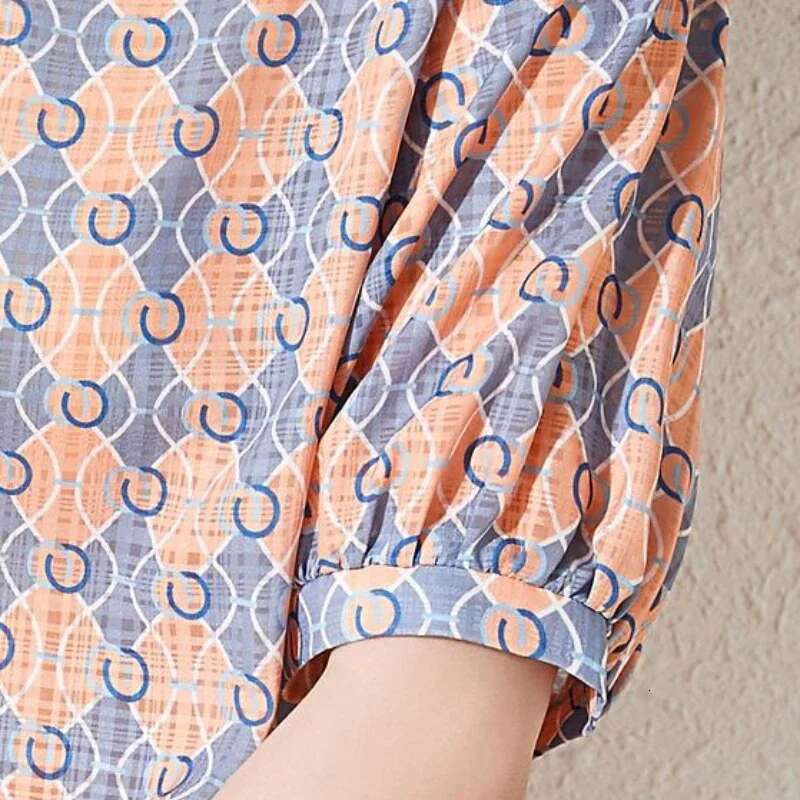 Chiffon with Short Sleeve Shirts Blouses for Women Round Neck Woman Top Blouse Elegant Luxury Xl Sale of High Quality Pretty S