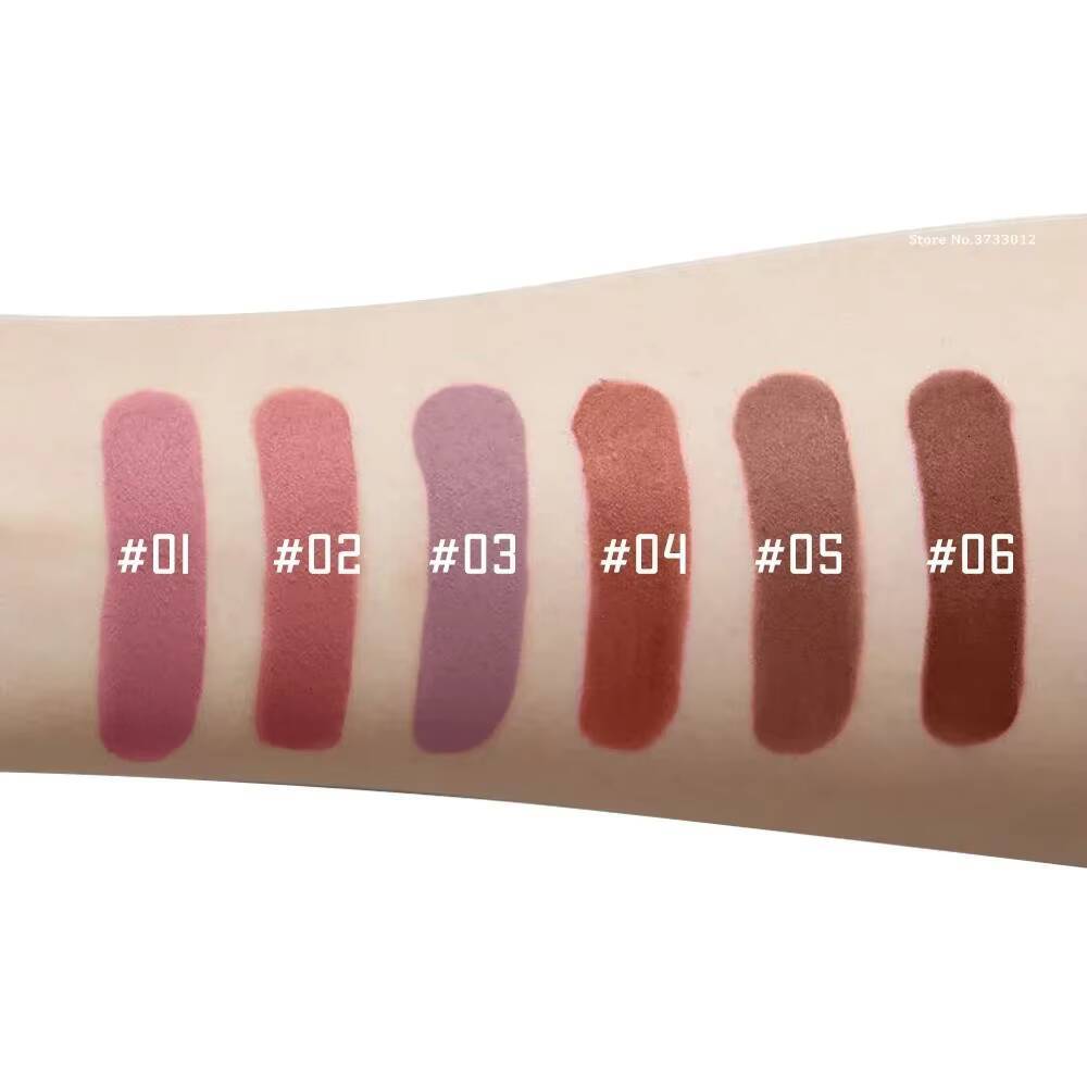Chocolate Brown Red Liquid Lipstick Velvet Satin Gloss Matte Finish Non Stick Cup Lip Tint Waterproof Long-lasting Makeup happy