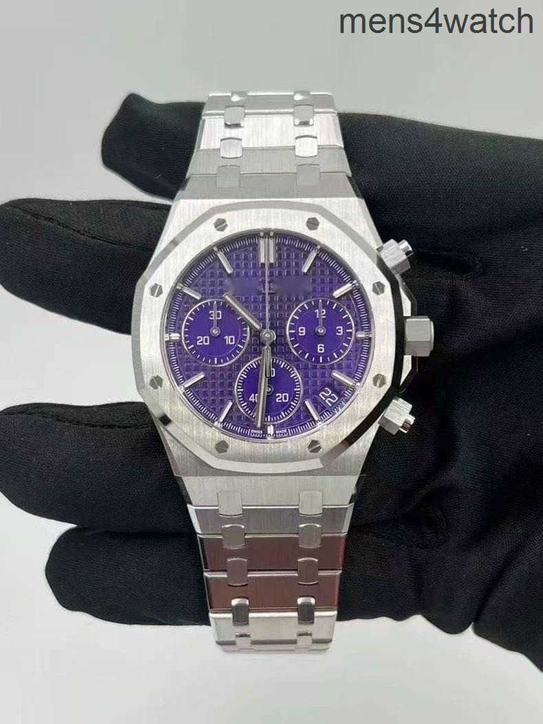 Luxury Watch Designer Wristwatch Automatic Mechanical Movement Watches Chronograph R0ya1 0ak 26240BC 41mm 18K White Gold Date Display Purple Dial Swiss Watch2366