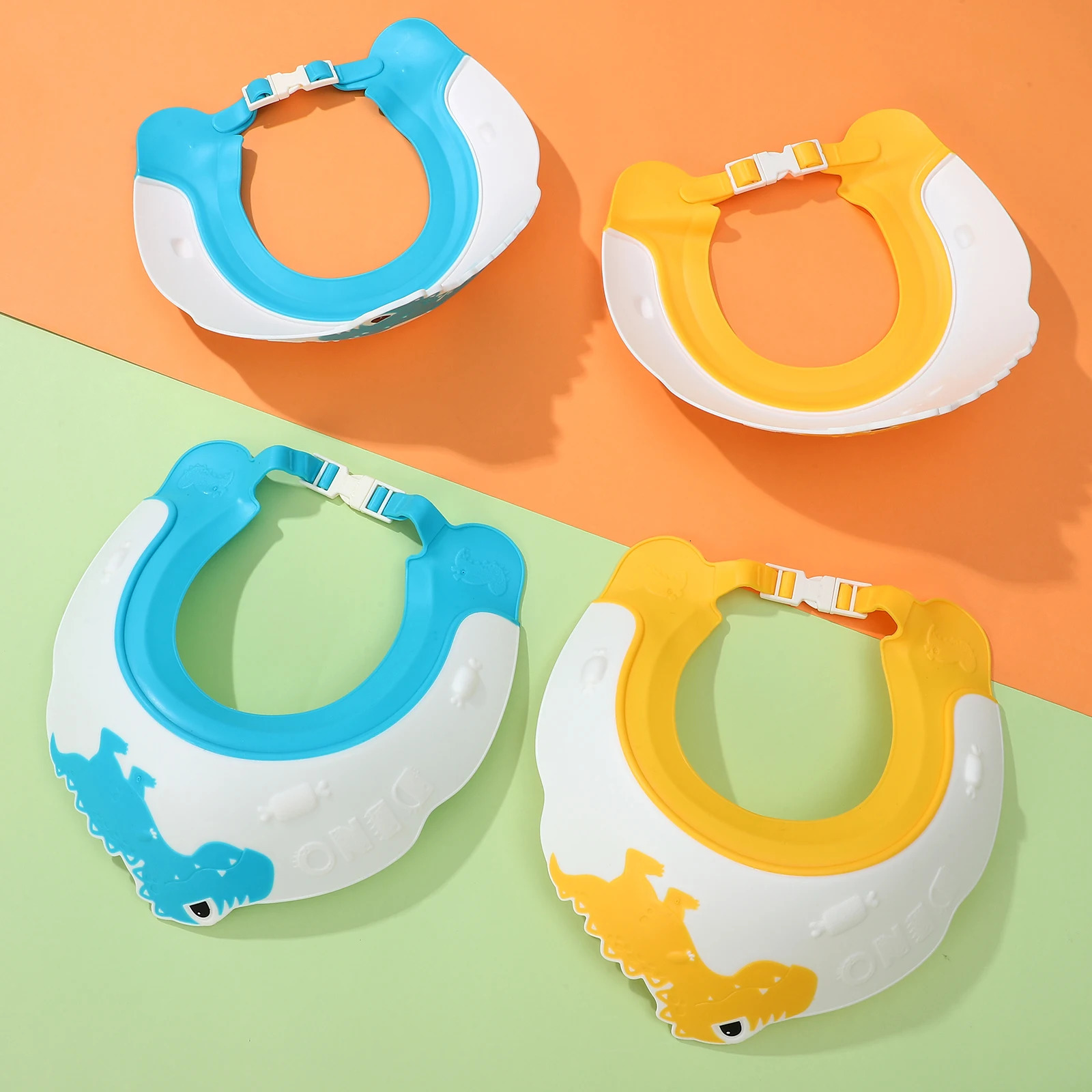 4pcs Baby Shower Hat Set Hair Washing Guard for Kids Bath Time Dinosaur Adjustable Premium Material Safe to Use 250617