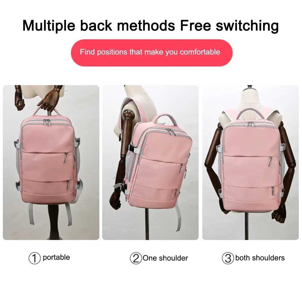 35L Large Capacity Dry Wet Separation Luggage Bag Women Travel Backpack Waterproof USB Charging Port Backpack Laptop School Bags Z250617