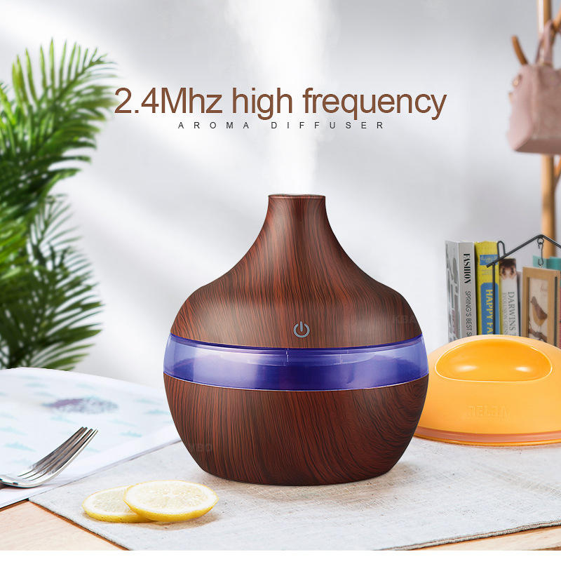 Portable USB Humidifier & Diffuser, 300ml, 7 Color LED, Auto Off, Small Cool Mist for Desk, Home, Office Gift