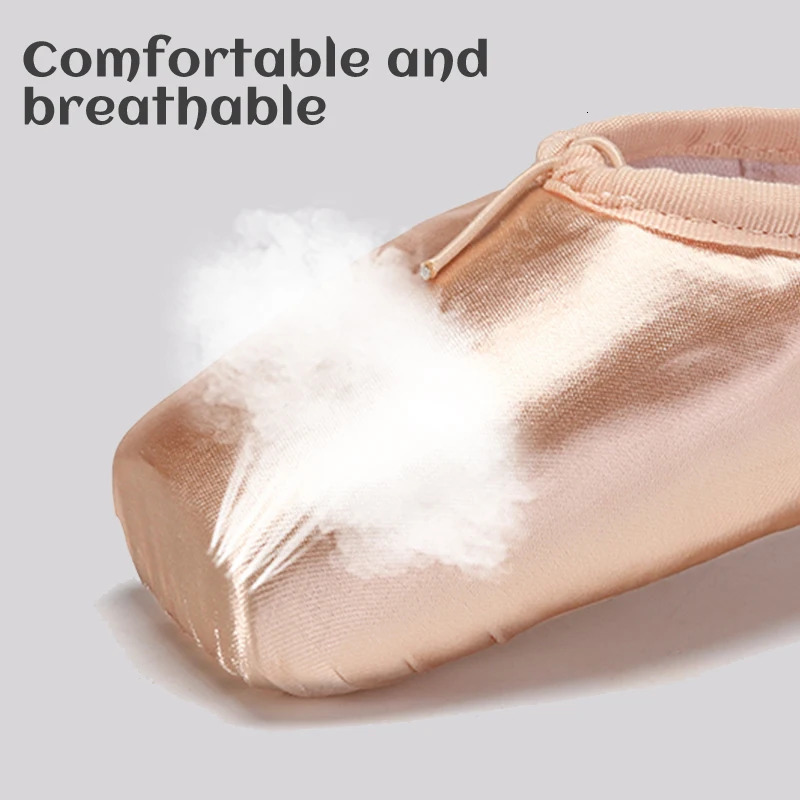 Girls ballet shoes Satin Ballerina Ballet Pointe Shoes Child Adult women Ballet Shoes with Ribbons Women Ballet Dance Shoes 250613
