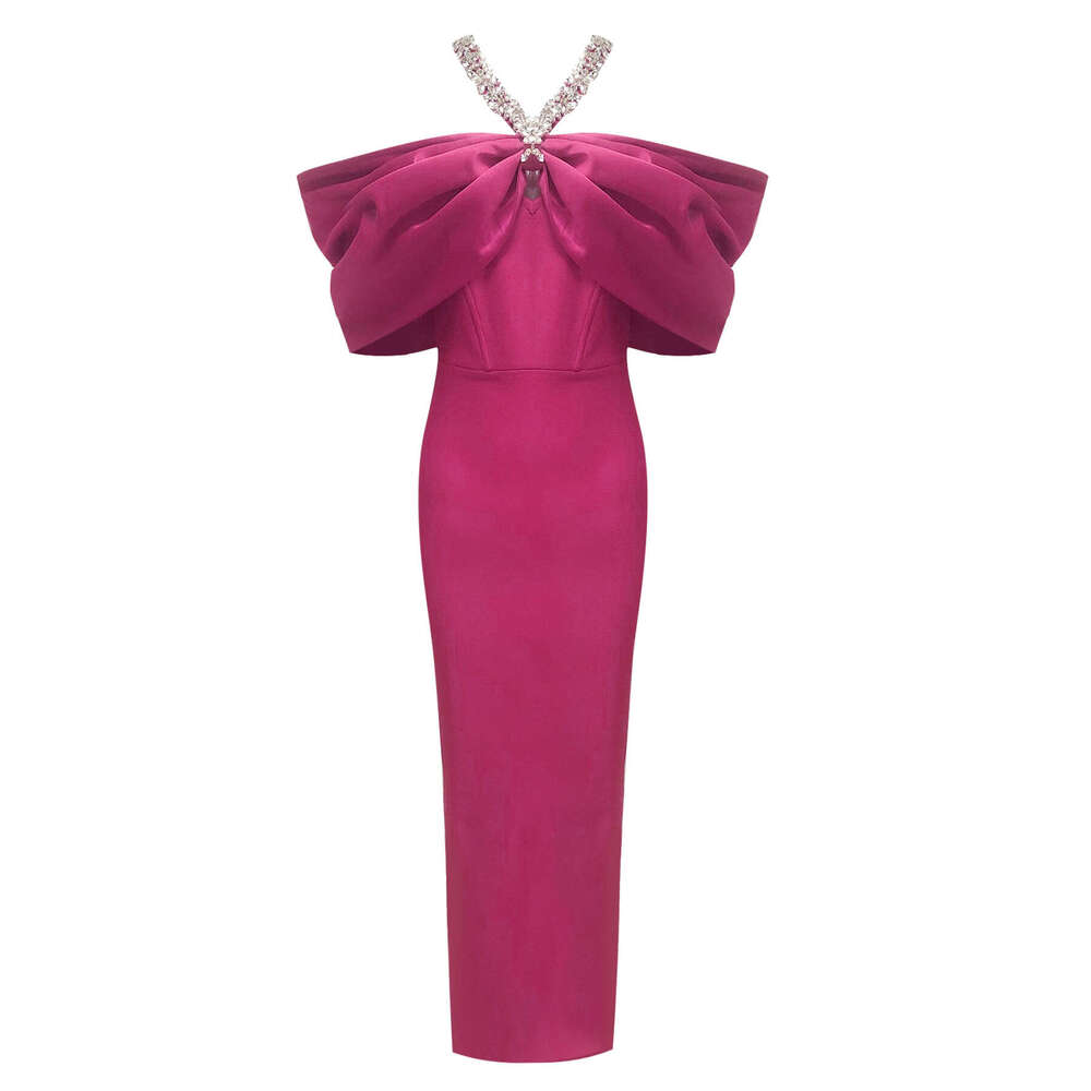 French Style Black Heavy Embellished for Women Summer New Elegant Socialite Bandage Dress