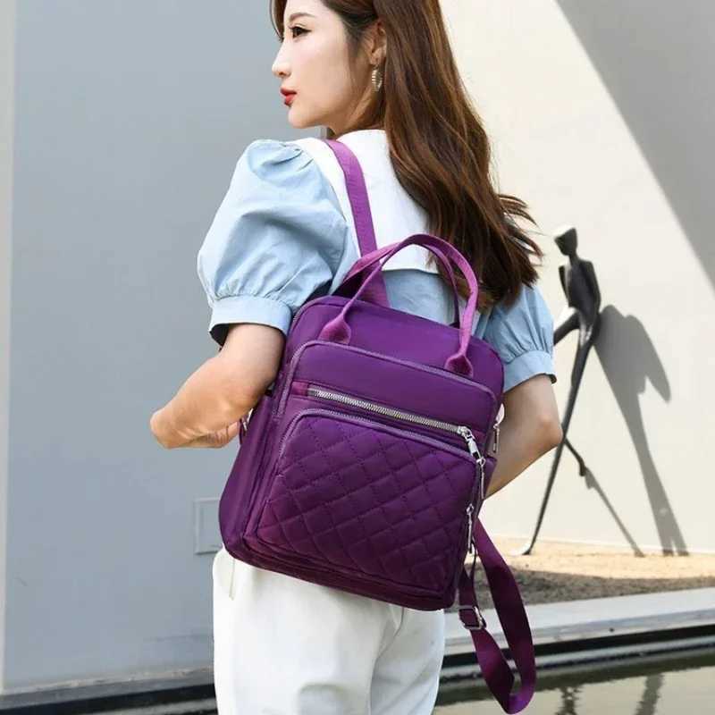 Waterproof Womens Shoulder Bags Female Large Capacity Oxford Rucksack Black Purse Casual Ruck Z250617