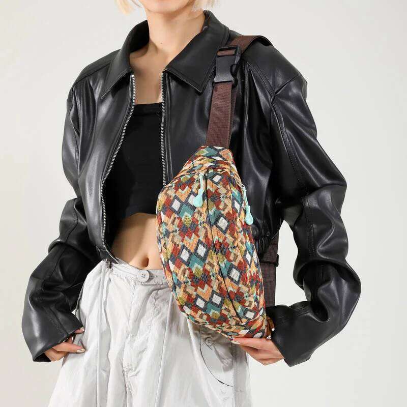 Leopard print Women Canvas Fanny Pack Chest Fashion Shoulder Crossbody Bags High quality Waist Belt Bag bag