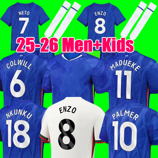 25 26 ENZO PALMER NETO GUIU Soccer Jerseys Kit MUDRYK Football Shirts CUCURELLA DEWSBURY-HALL JAMES LAVIA SANCHO jersey Men Kids kit sets uniform
