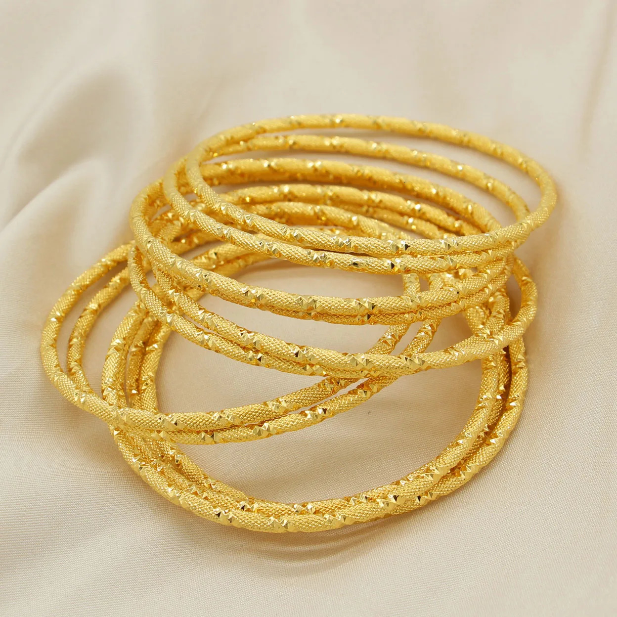 Adixyn Gold Plated Bangle for women men African Dubai Bracelet Wedding Hawaiian Jewelry 250616