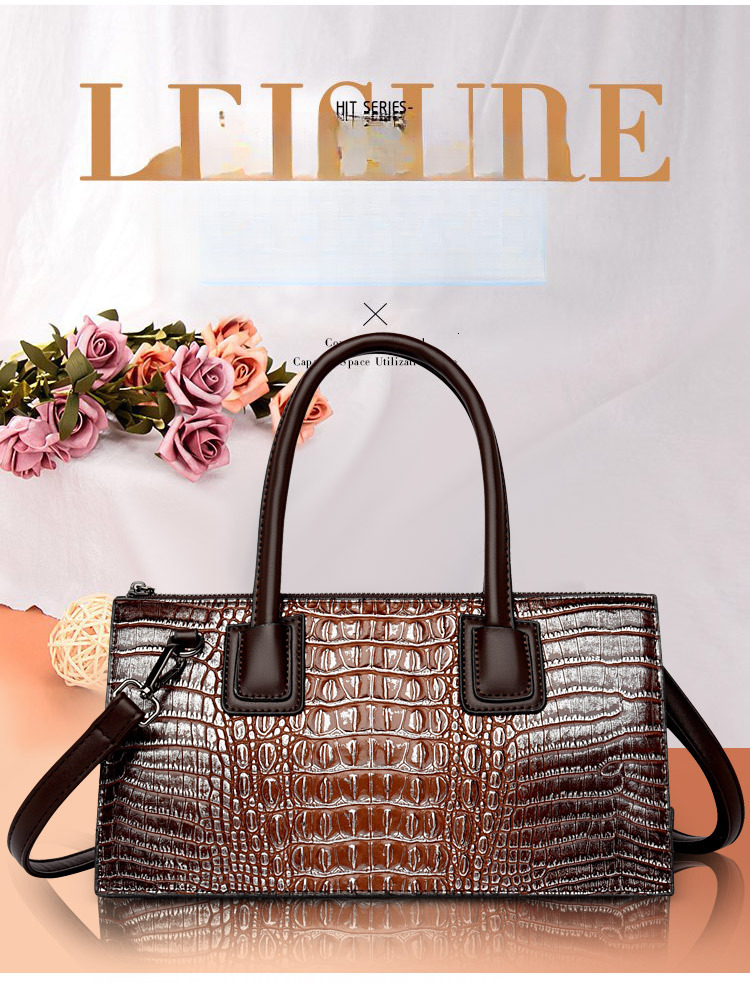 Free Shipping 2025 New Designer Bag Fashionable And High-quality Shopping Bag Large Capacity Retro Embossed Crocodile Pattern Single Shoulder Handbag