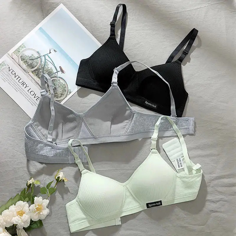 Cotton Underwear Women AB Cup Bra Wireless Gathered Comfort V Brassiere Push Up Lingerie Bralette For Women Seamleass Bras 250617