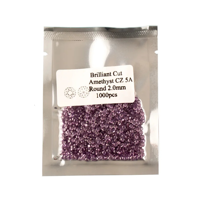 0.8~3.0mm AA CZ Loose Stones 12Colors 1000pcs/bag Brilliant Round Cut Cubic Zirconia Gems Stones For Jewelry DIY Making 250617