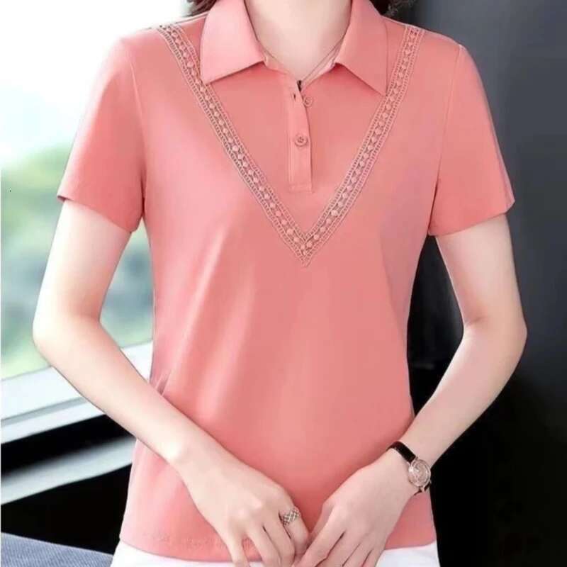 Button Womens Polo Shirts Summer Outfit Female Tee Luxury Fashion 2025 Aesthetic with Collar Youth Pulovers on Offer T-shirts
