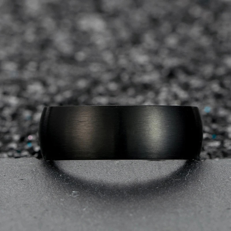 Classic Men Stainless Steel Rings Black Solid Simple Vintage Rings For Men Wedding Bands Christmas Party Jewelry Gift Wholesale 250616