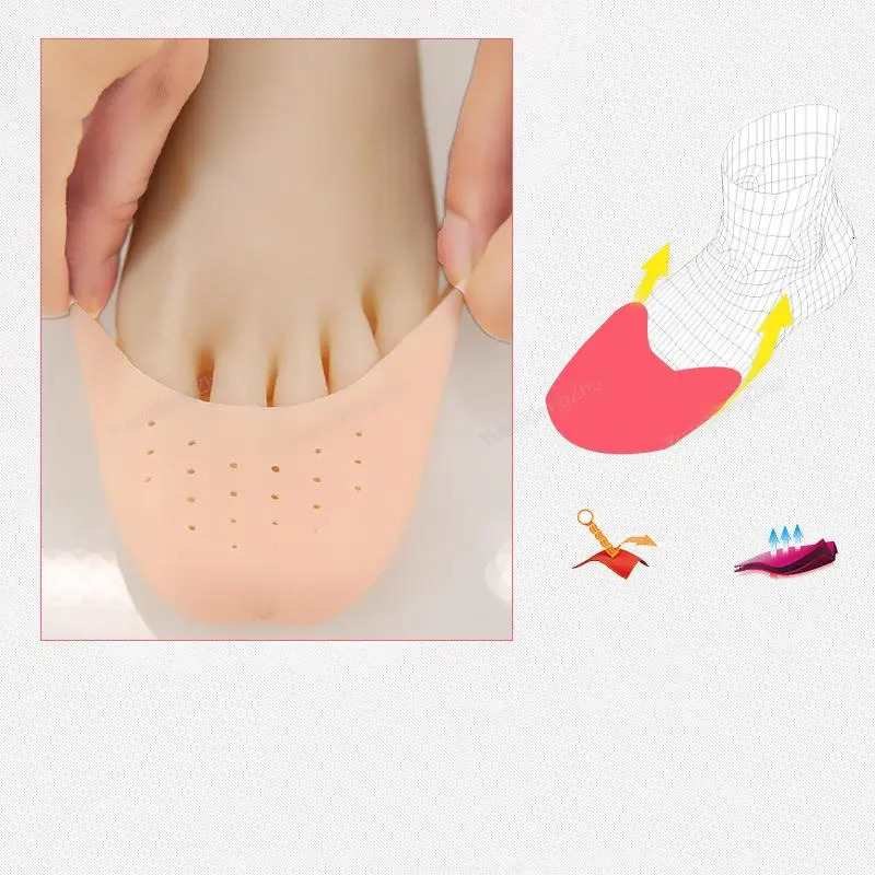 Silicone Toe protection Forefoot Pads Insoles Comfortable Shoe Pad Pain Relief Silicone Non-slip Shoe Insole for Women Foot Care 250613