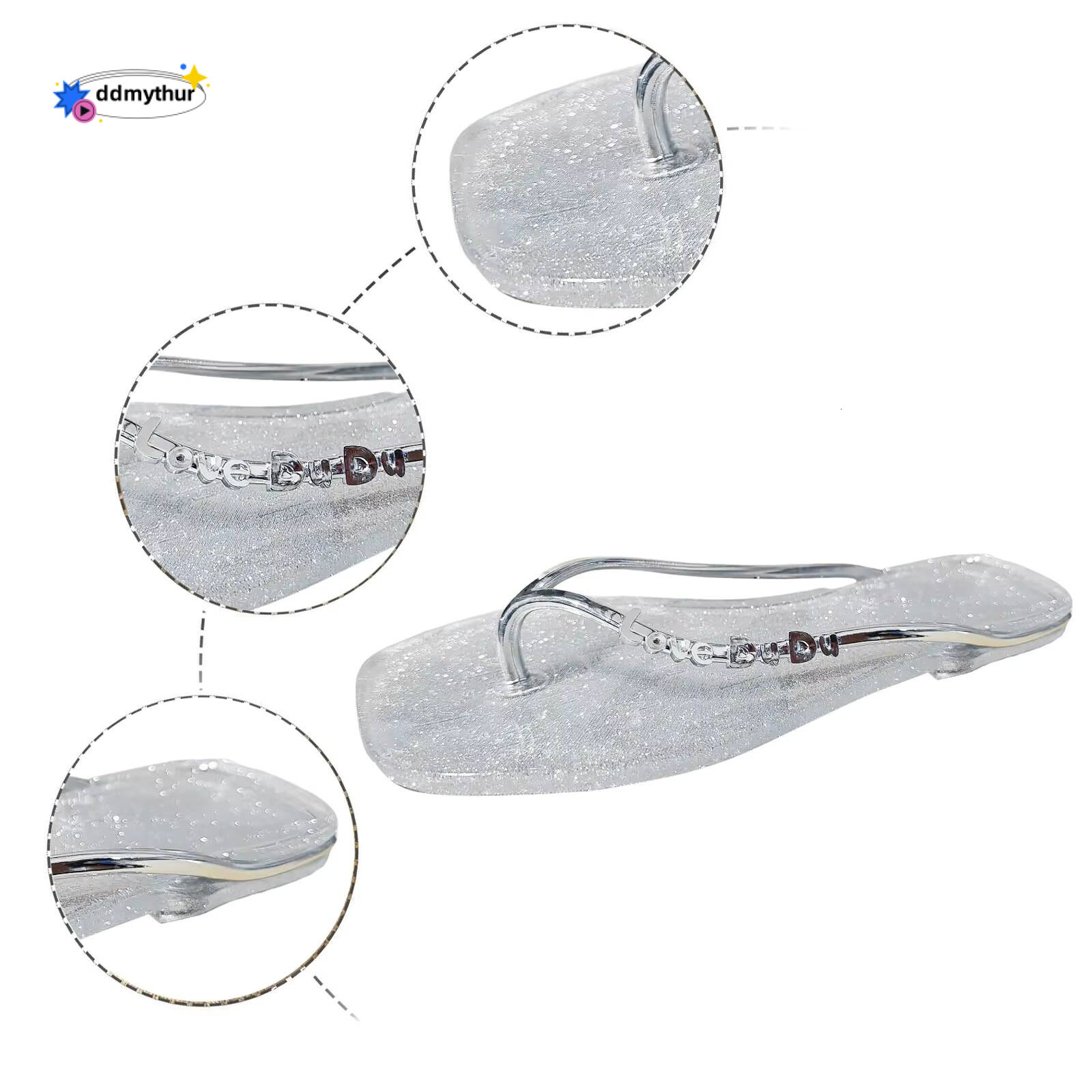 Formal For Ladies Summer Casual Transparent Fine Flash Square Clip Toe Outside Wear Beach Woven Sandals Women ddmythur