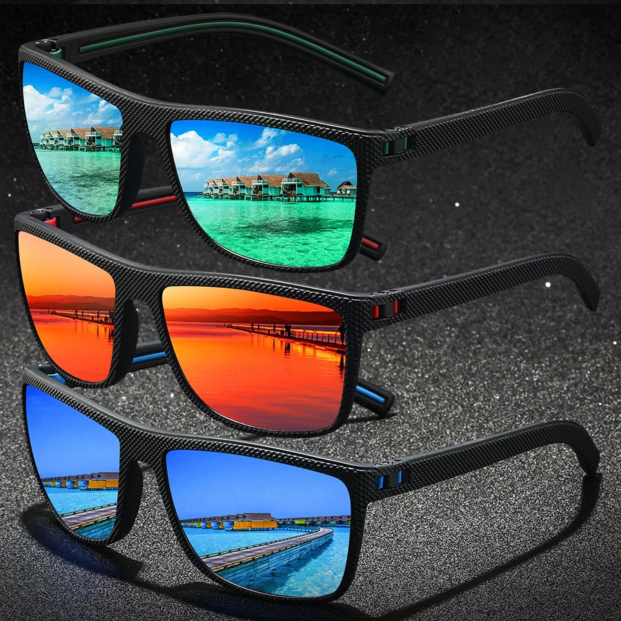 3 Pieces Vintage Check Pattern Sunglasses For Men Women Fishing Driving Fashion Square Sun Glasses UV400 250616