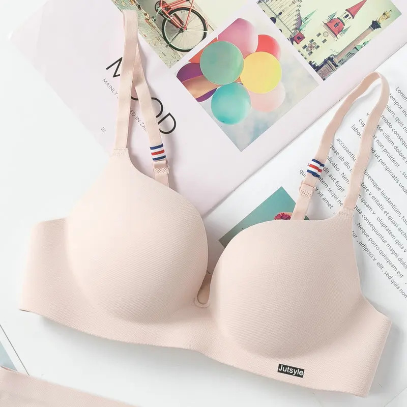 Ice Silk Bra For Women Sexy Seamless Bralettle Gather Push Up Lingerie Wireless One Piece AB Cup Adjust Straps Candy Color Bras 250617