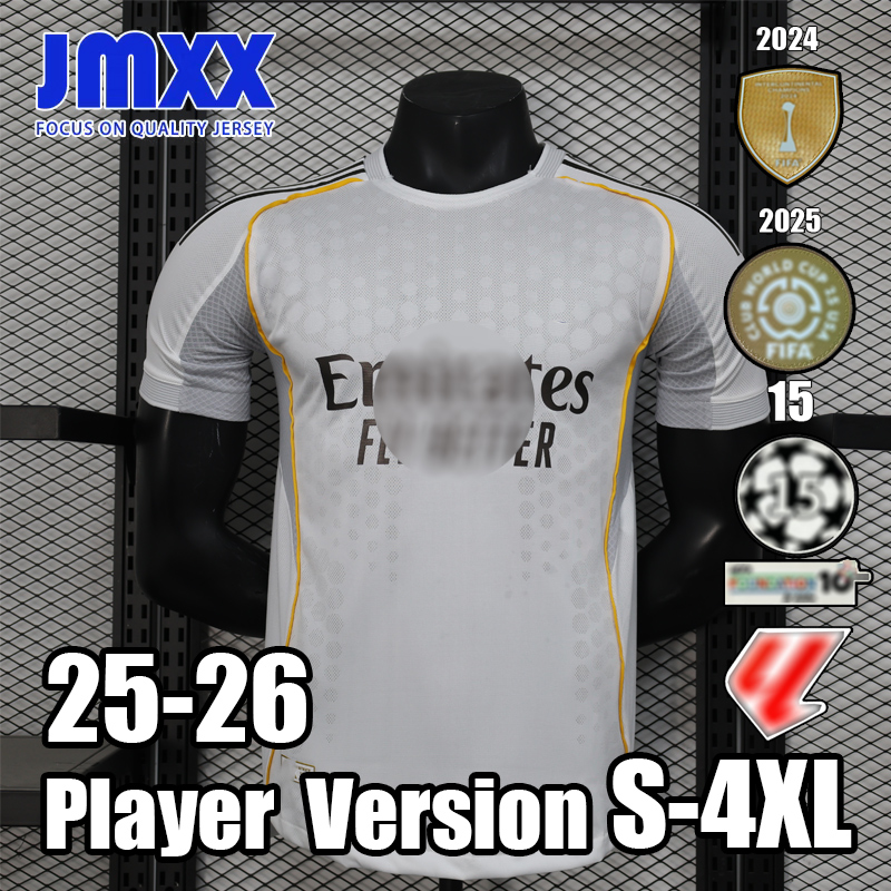 XXXL 4XL JMXX 25 26 Reales Madrides Club World Cup Soccer Jerseys Home Away Pre Match Mens Uniforms Jersey Football Man Shirt 2025 2026 Player Version