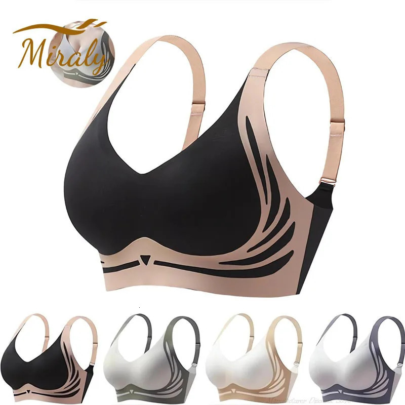 Powerful Push up Seamless Bra Women Gathered Up Wireless Bra Soft Full Coverage Support Adjustable Underwear Anti Sagging Bra 250617