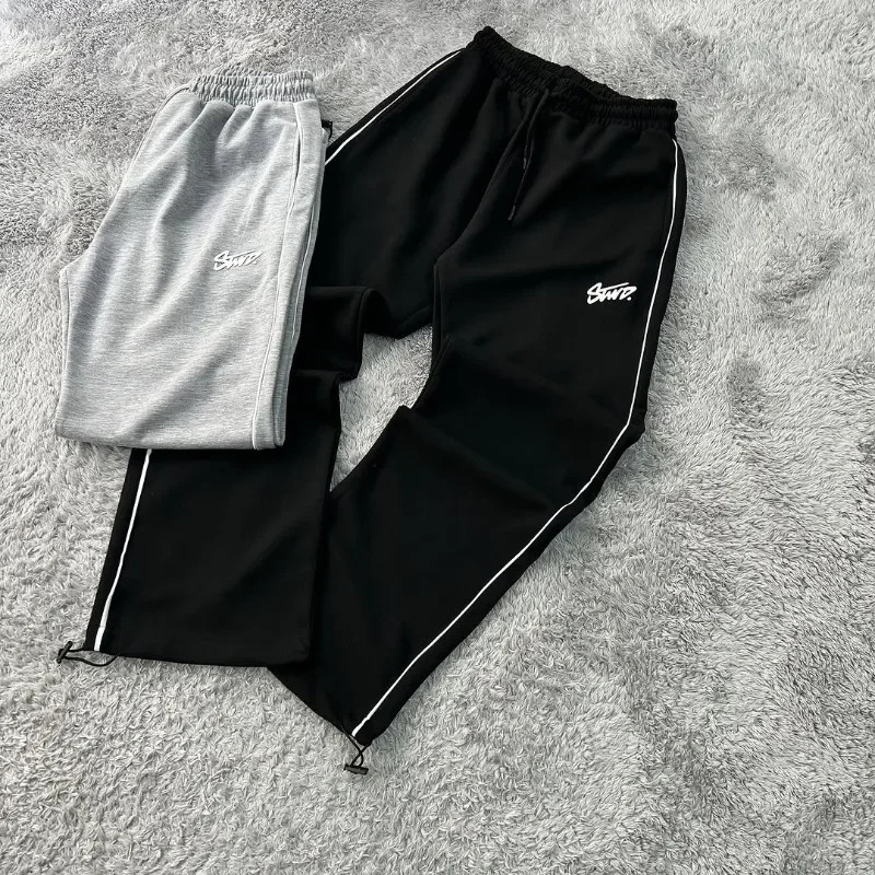 Harajuku American retro letter printed casual pants for men y2k punk pants Fashion trend loose couple straight pants 250616