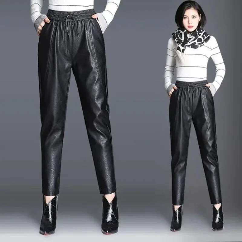 Elastic Waist Womens Pants Trends 2025 Female Trousers Pencil Original One Size Autumn Classic High Quality Casual Vintage G