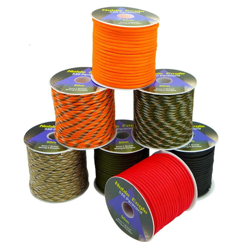 7 Strand 4mm Paracord Rope 550 Military Tactical Parachute Cord Camping Survival Accessories Tent Lanyard DIY Bracelet Weaving 250611