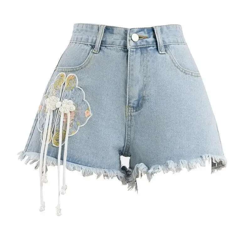 High Waist Short Jean Pants Woman Pocket Fringe Denim Shorts For Women Streetwear Outfits Hot Offer Aesthetic Hot Y2k Harajuku