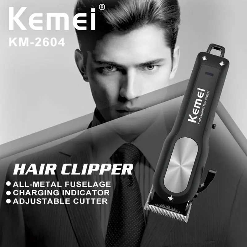Kemei 2604 Adjustable Electric Hair Clipper Rechargeable Hair Trimmer Powerful Barber Cordless For Men Haircut Machine Lithium R250926