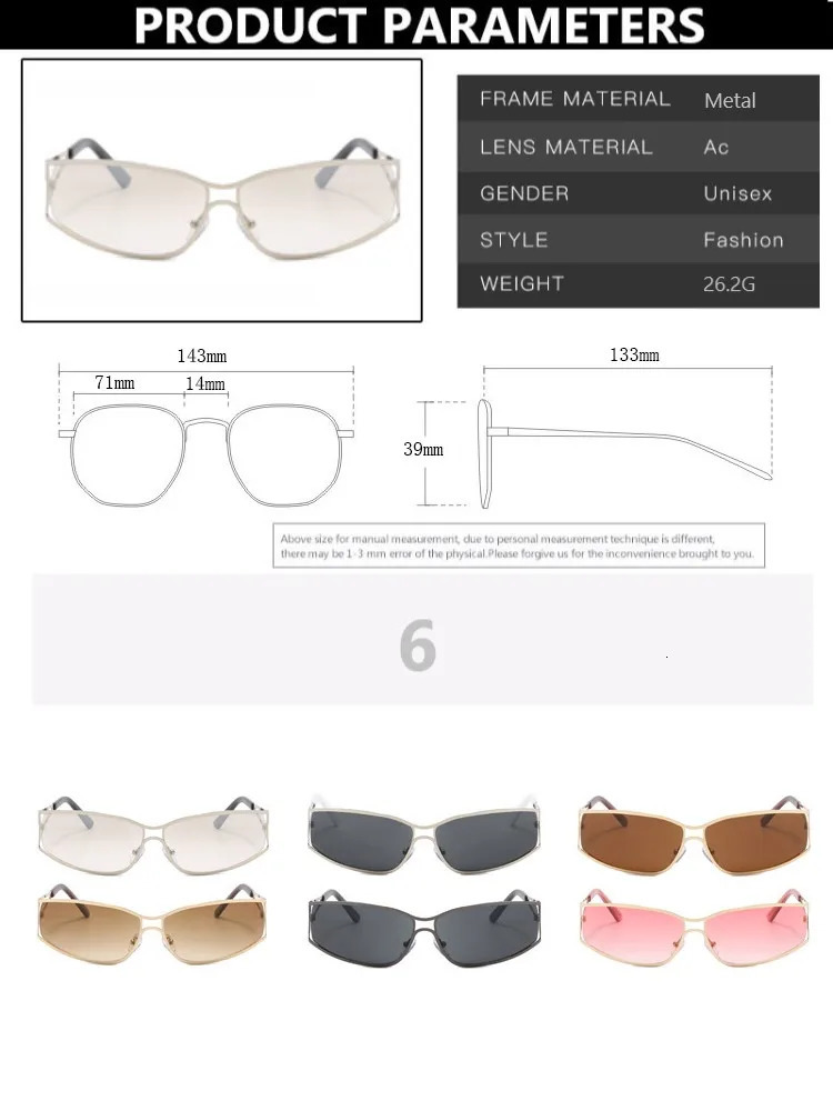 Y2k Sunglasses Women Men Oversized er Gradient Goggle Sun Glasses Steampunk Glasses Shades Eyewear Mirror Eyeglasses 250616