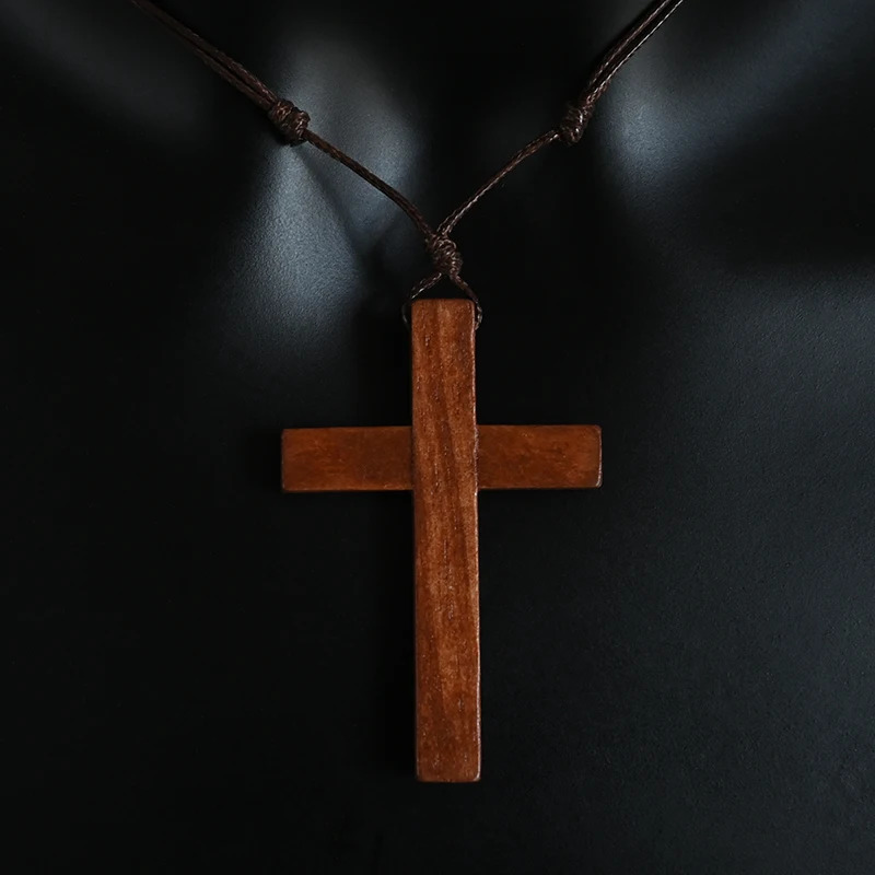 Various Styles Catholic Cross Necklace Jesus Christ Pendant Choker Retro Jewelry Style Natural Wood Necklace Wholesale Amulet 250616