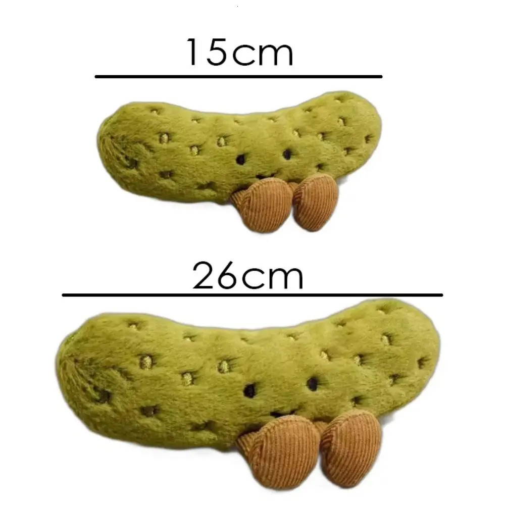 Cute Plush Pickled Cucumber Toy with Legs Soft Pickled Plush Toy Kawaii Green Cartoon Doll Childrens Room Decoration 250616