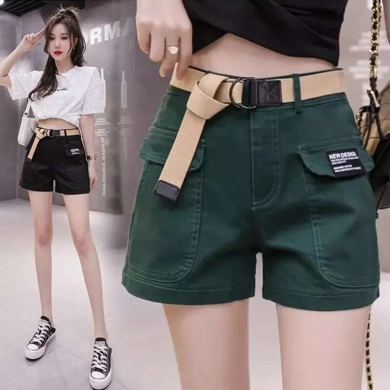 High Waist Shorts for Women Korean Style Cotton Short Pants Woman Design Trend 2025 Fashion Clothing XL Outfits Youthful Jorts