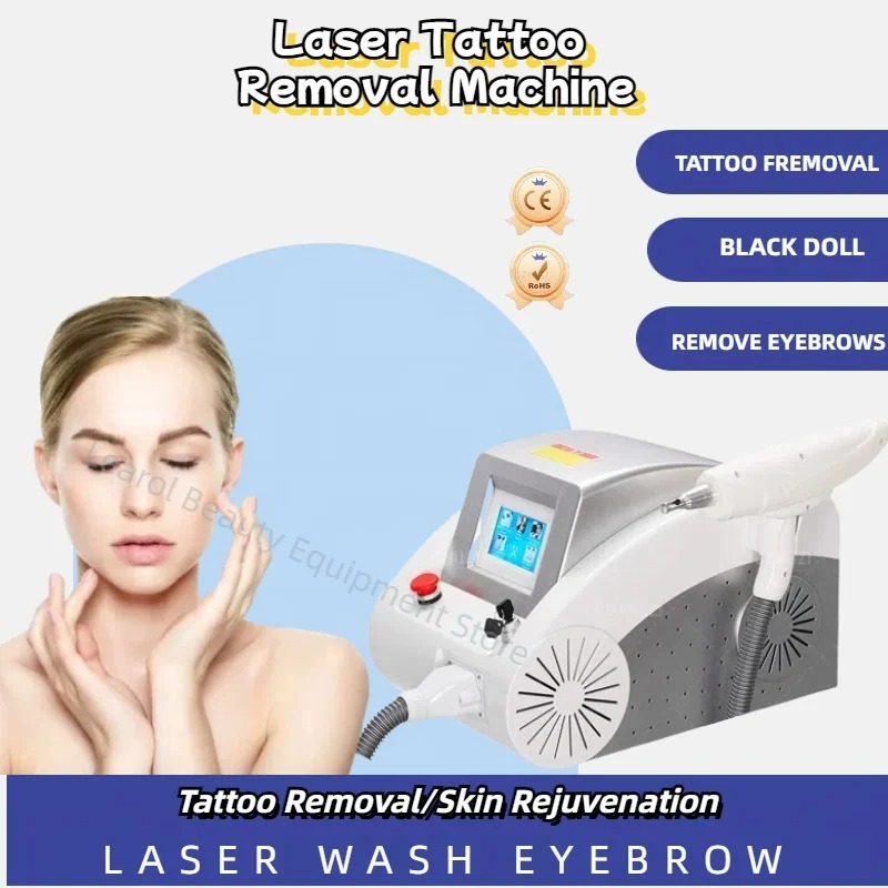 Brand New 755nm 522nm 1064nm Eyebrow Removal Machine Nd-Yag Laser For Spot Removal, Tattoo Removal and Black Face Doll Salon