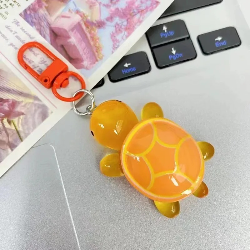 Cute Glow in The Dark Turtle Keychain for Women Girls Backpack Pendant Colorful Tortoise Keyring Student DIY Accessories Gift 250606