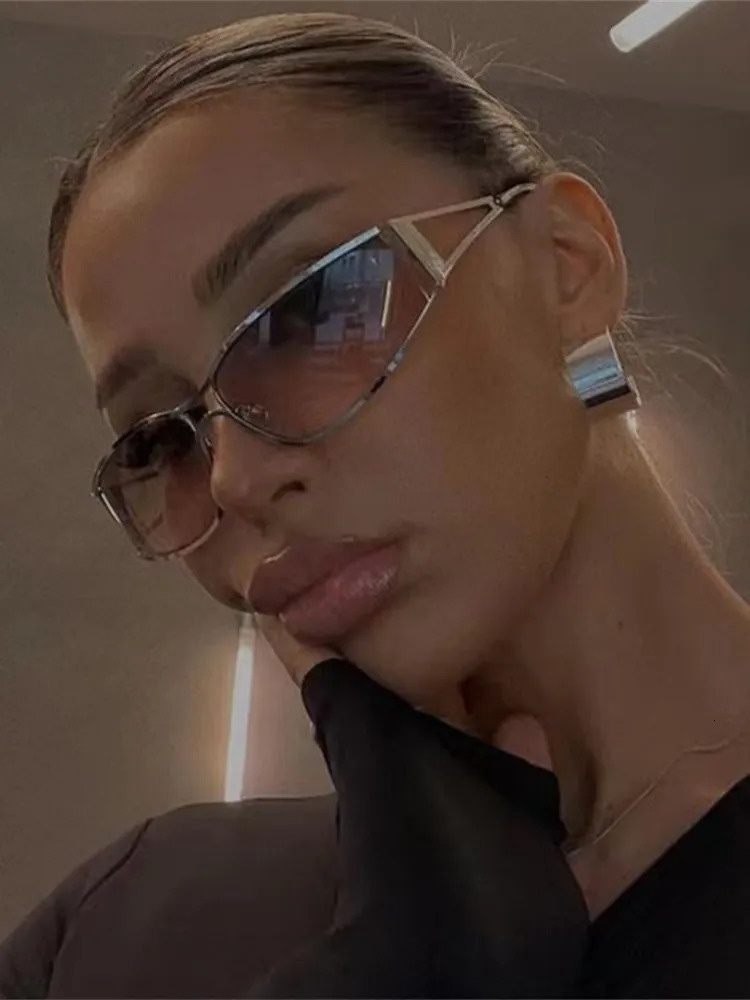 Y2k Sunglasses Women Men Oversized er Gradient Goggle Sun Glasses Steampunk Glasses Shades Eyewear Mirror Eyeglasses 250616