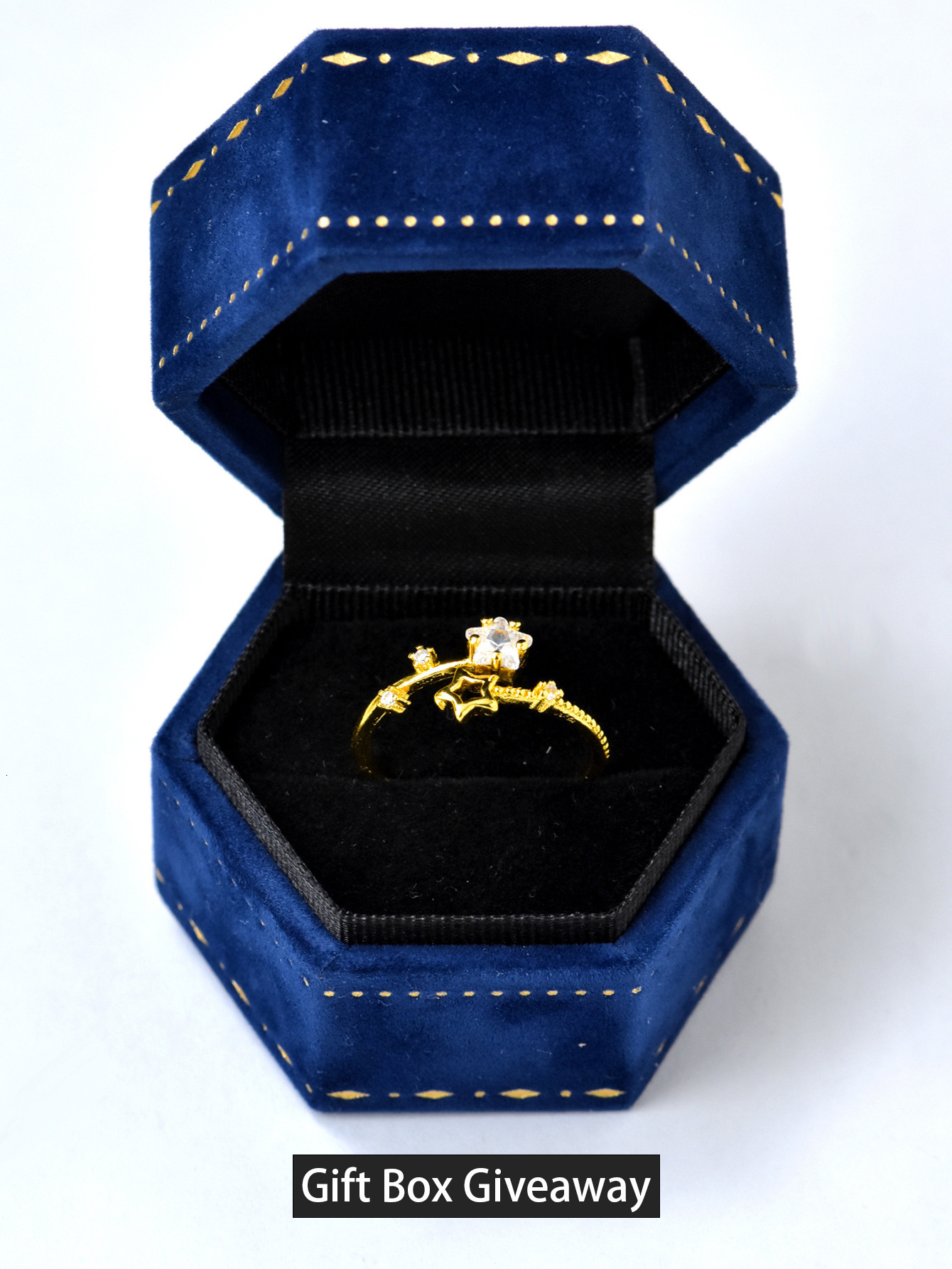 Style Personality Trendy Temperament Inlaid Diamond Hollow Star Ring for Women Titanium Steel Versatile High-end Sense Jewelry